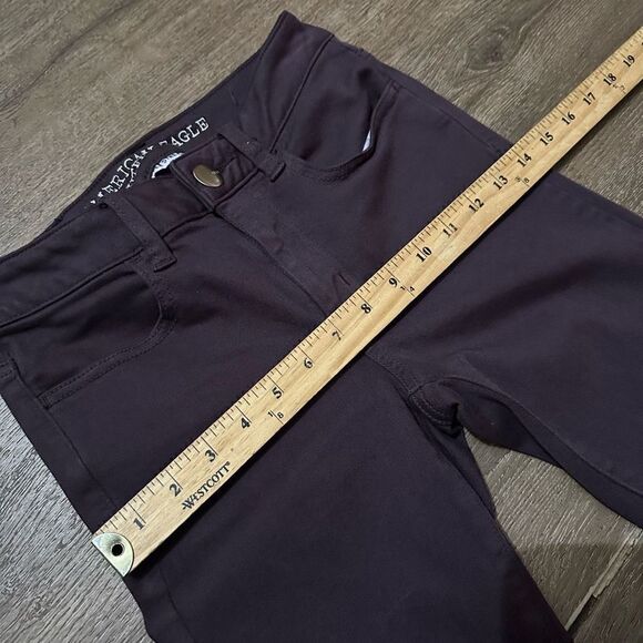 American Eagle Hi Rise Jegging Crop Jenas Womens Size 0 Purple Super Stretch - Picture 9 of 11